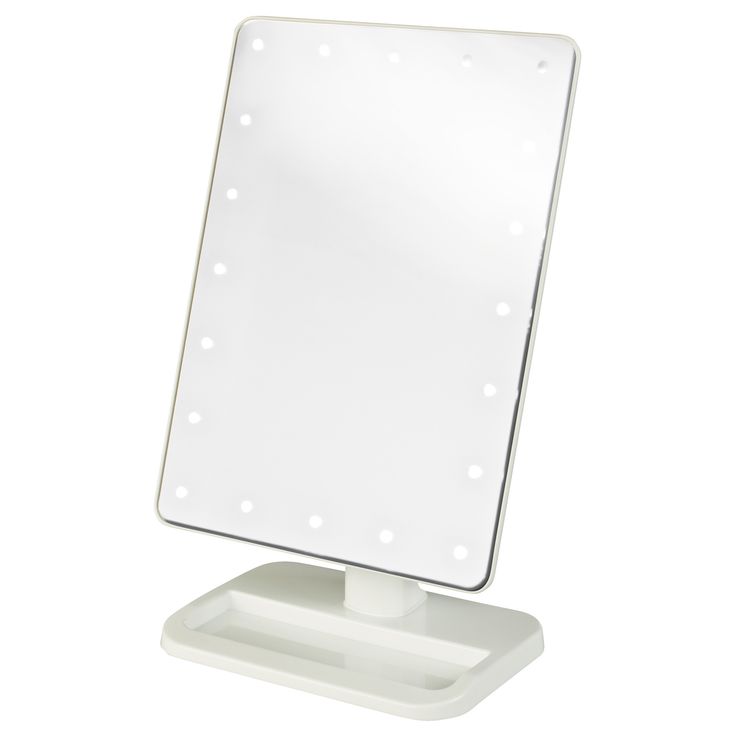 Crown Brush Led Makeup Mirror On Stand, Rectangular Vanity Mirror On Stand