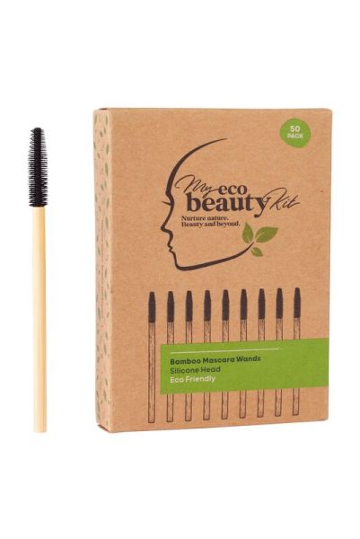 My Eco Beauty Kit Bamboo Disposable Mascara Wands - Silicone head 50pk 