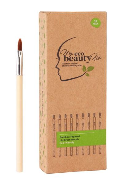 My Eco Beauty Kit Bamboo Tapered Lip Brush Wands 25pk