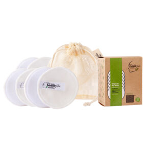 My Eco Beauty Kit Thin Bamboo Cotton Re-useable Makeup Remover Pads- White 6pk Includes 'bonus' Cotton Wash Bag